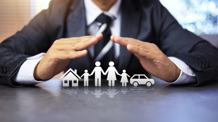 Person protecting house, car, and family